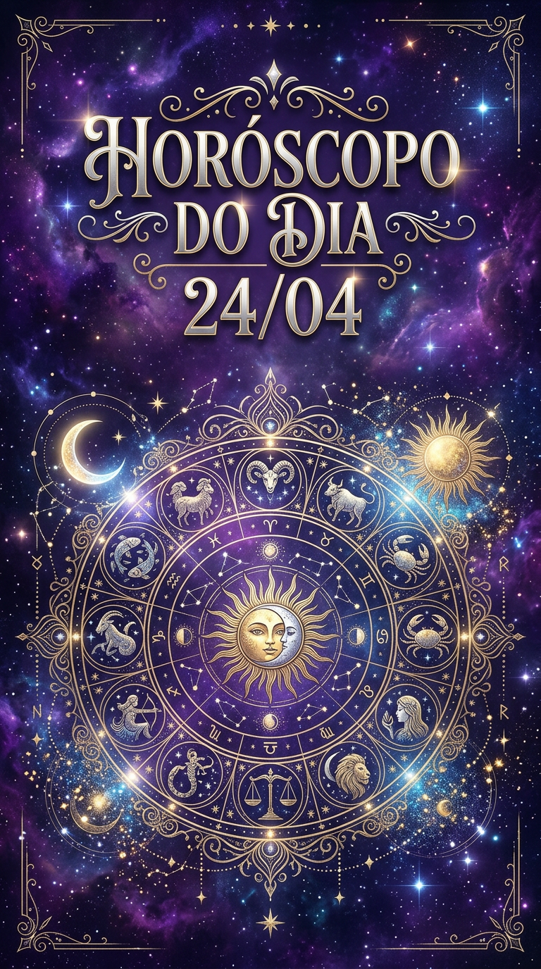 Horóscopo do Dia 24/04 - Imagem mística com tons de roxo e azul