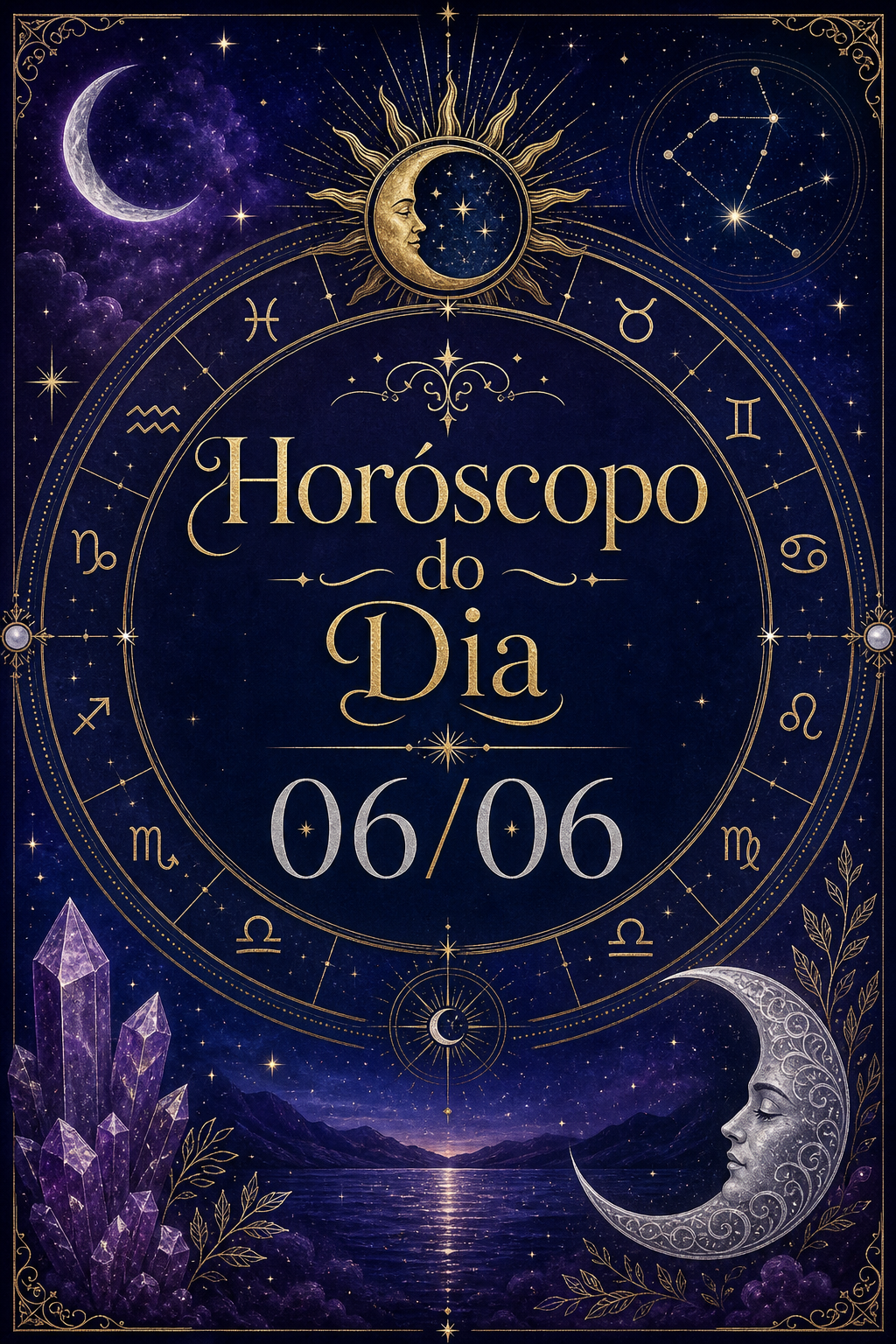 Horóscopo do Dia 06/06 com estética mística
