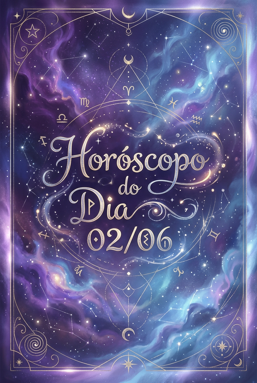 Horóscopo Zen 02/06: Desperte sua Essência Cósmica! 2 Horóscopo do Dia 02/06 - Imagem mística com tons roxos e azuis