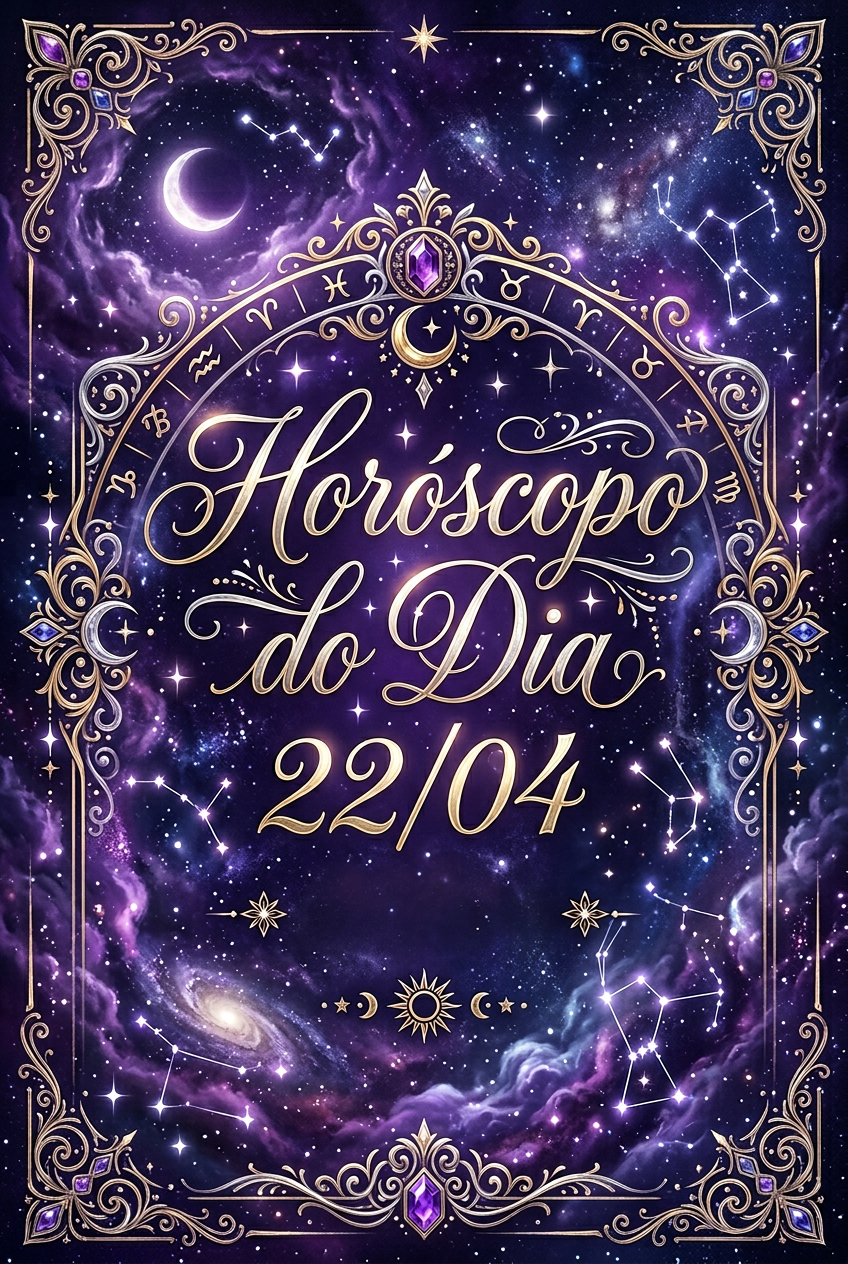 Imagem mística com a frase Horóscopo do Dia 22/04