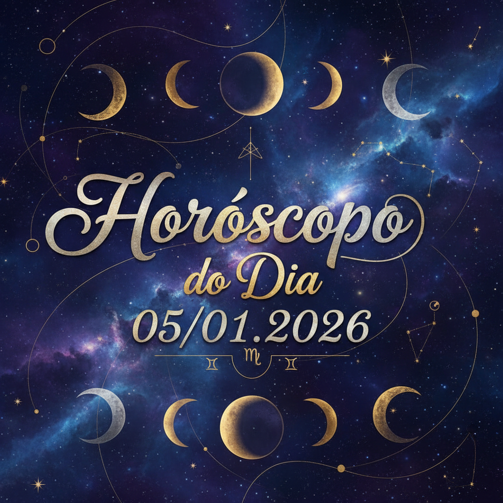 Imagem mística de horóscopo com a data 05/01/2026